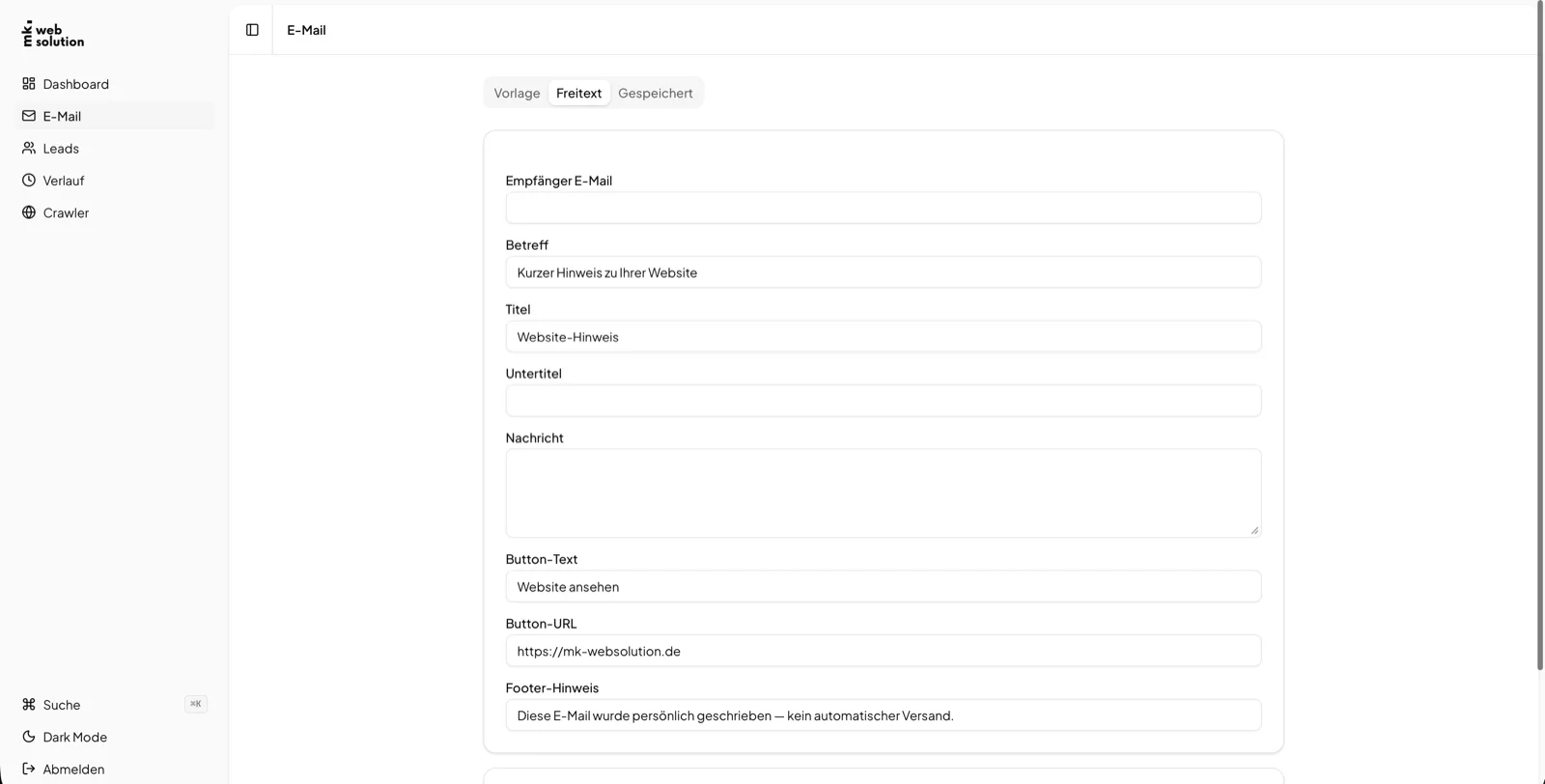 E-Mail - Freitext