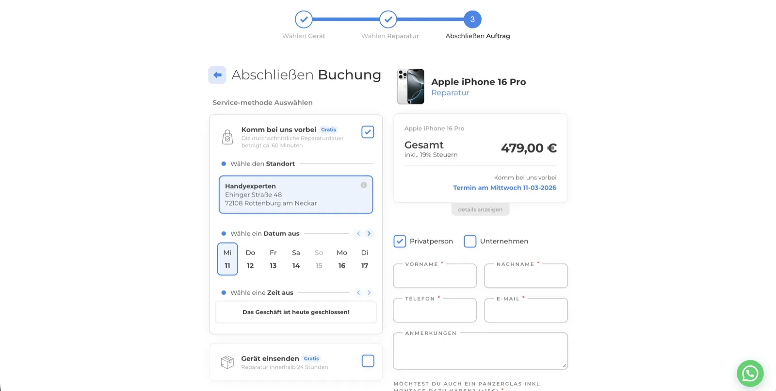 Terminbuchung
